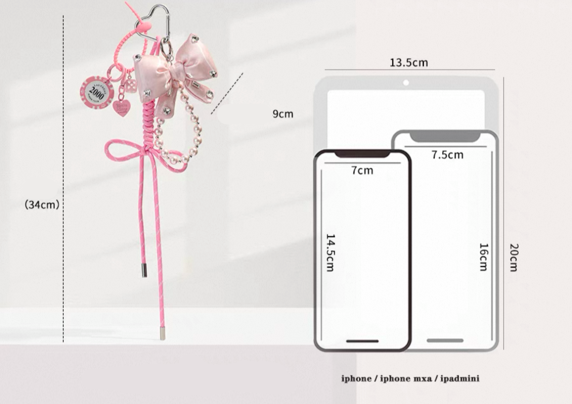 LuckyPink Bow Charm