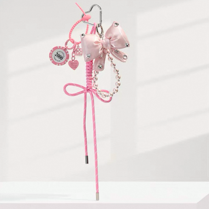 LuckyPink Bow Charm